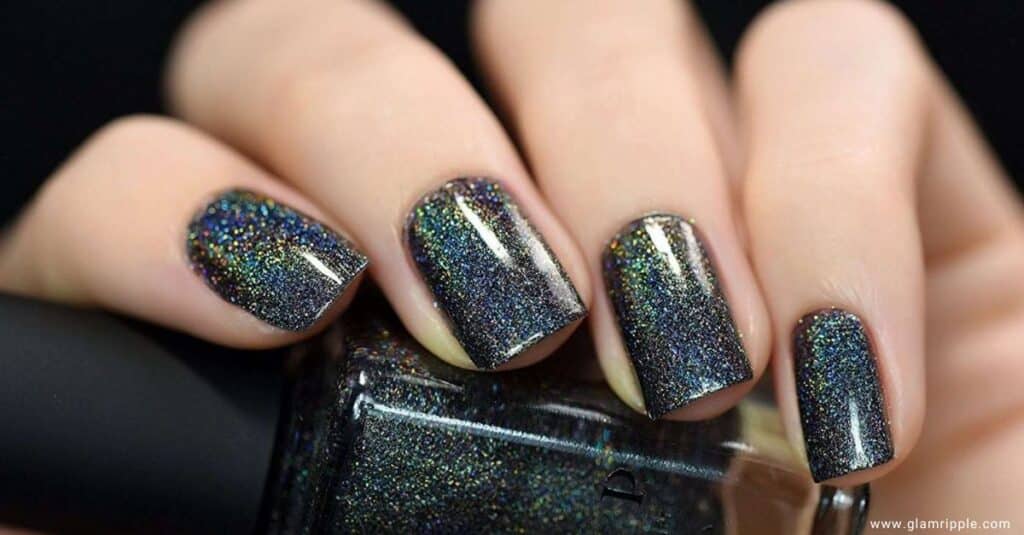 1. Full Coverage Glitter Black