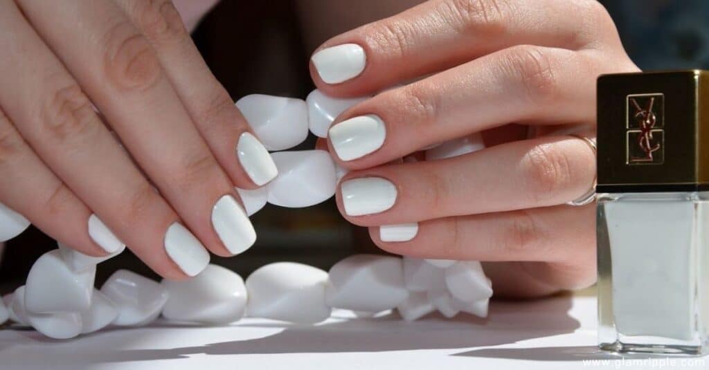 Milky White Base with Clean White Tips