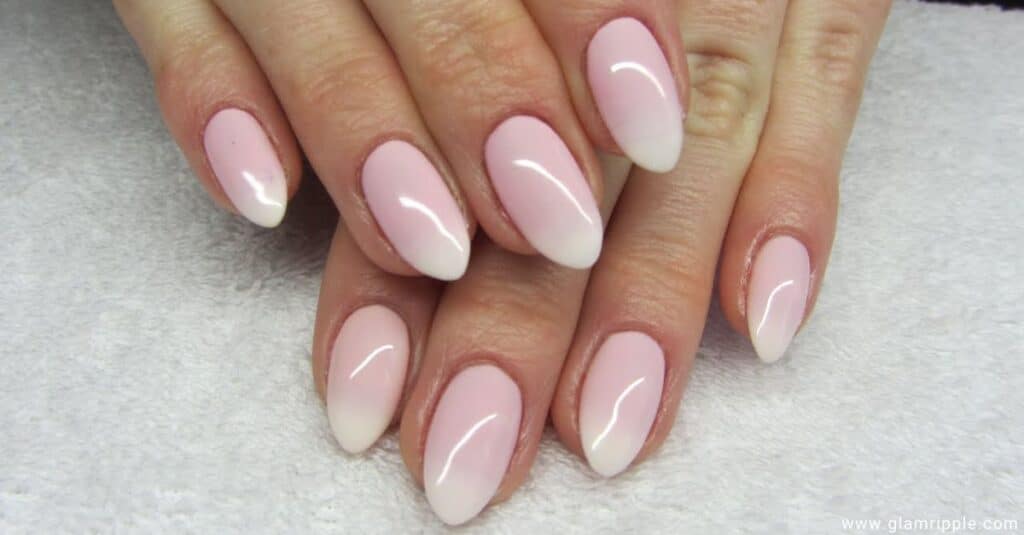 Pink and White Ombre French Tips