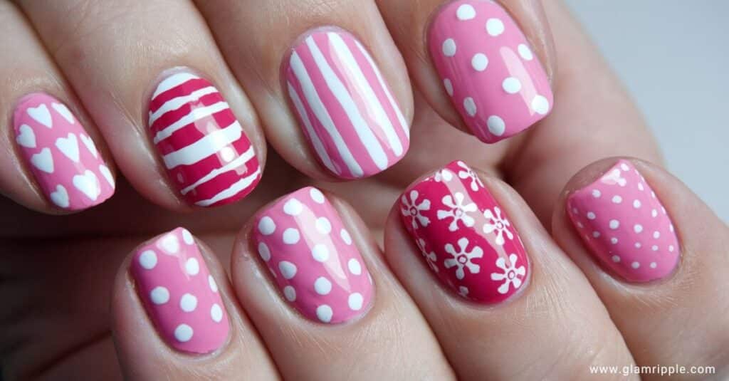 Party-ready Bold Pink Nails