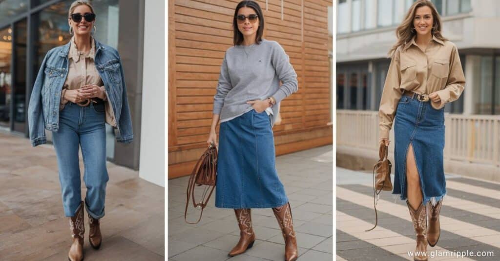 10 Stylish Ways to Wear Cowboy Boots and Jeans