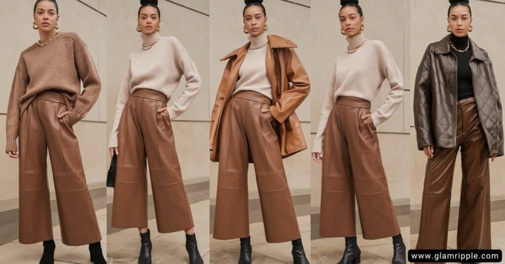 Best Brown Leather Pants Outfit Ideas for 2024