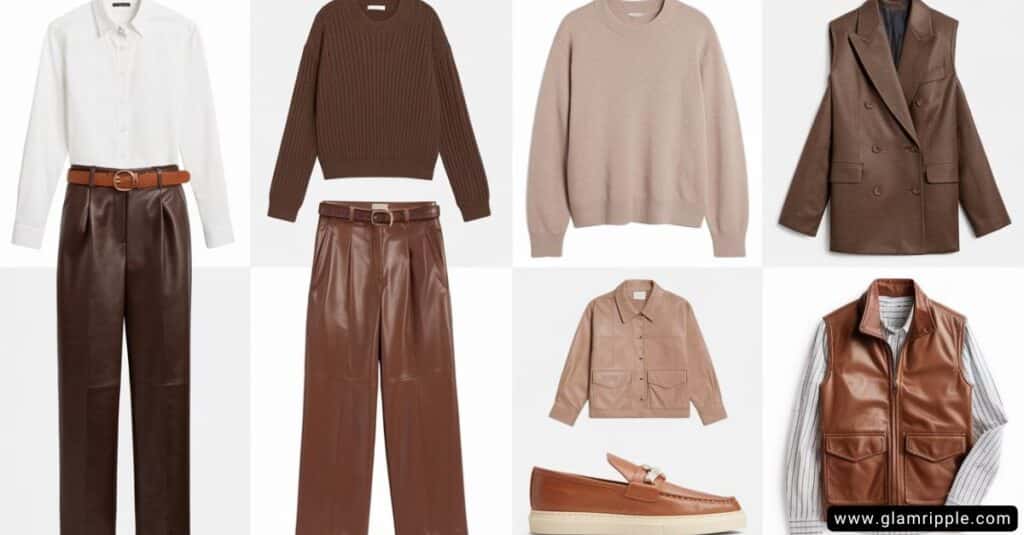 Best Color Pairings with Brown Leather Pants