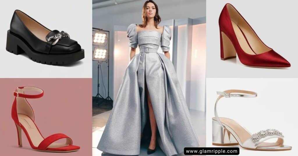 What Color Shoes to Wear with a Silver Dress & Outfits