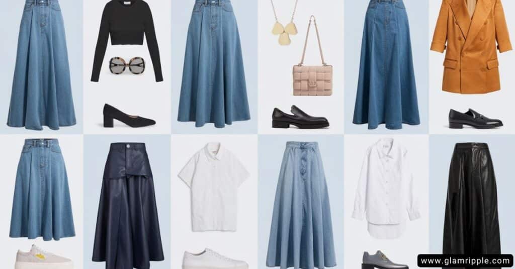 Sporty Denim Skirt Styling