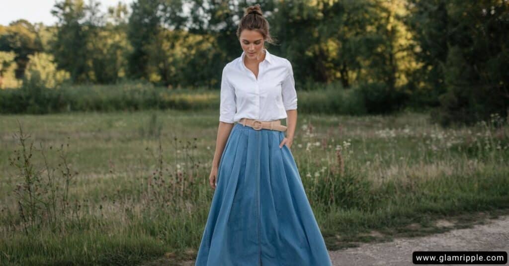 Denim Skirts and Blazers for a Professional Look